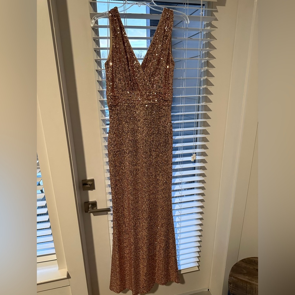 Rose Gold Sequin Gown. Great Condition, worn once.